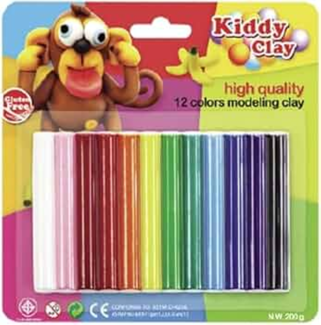 Kiddy Clay Modelling Clay set of 6col KC-ST-100-6